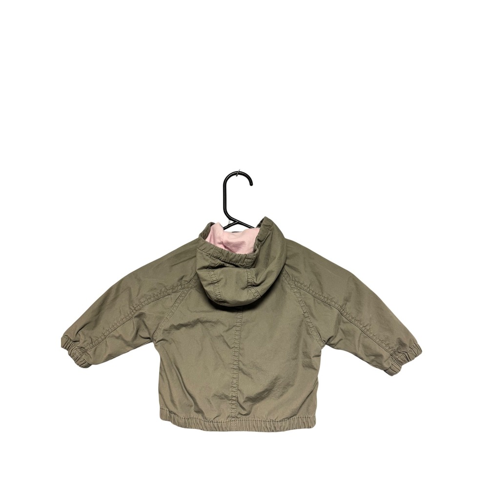 Little 77 American Eagle Baby Girls Olive Green Hooded Zip Bomber Jacket 6-12M - Picture 2 of 5